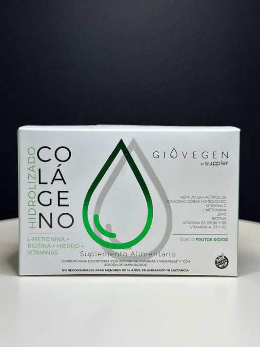 Colágeno Verde Giovegen (L-METIONINA + BIOTINA + HIERRO + VITAMINAS)